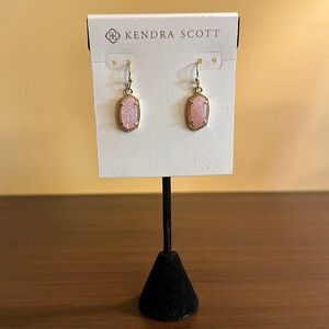 Kendra Scott Goldtone Iridescent Pink Drusy Lee Drop Earrings